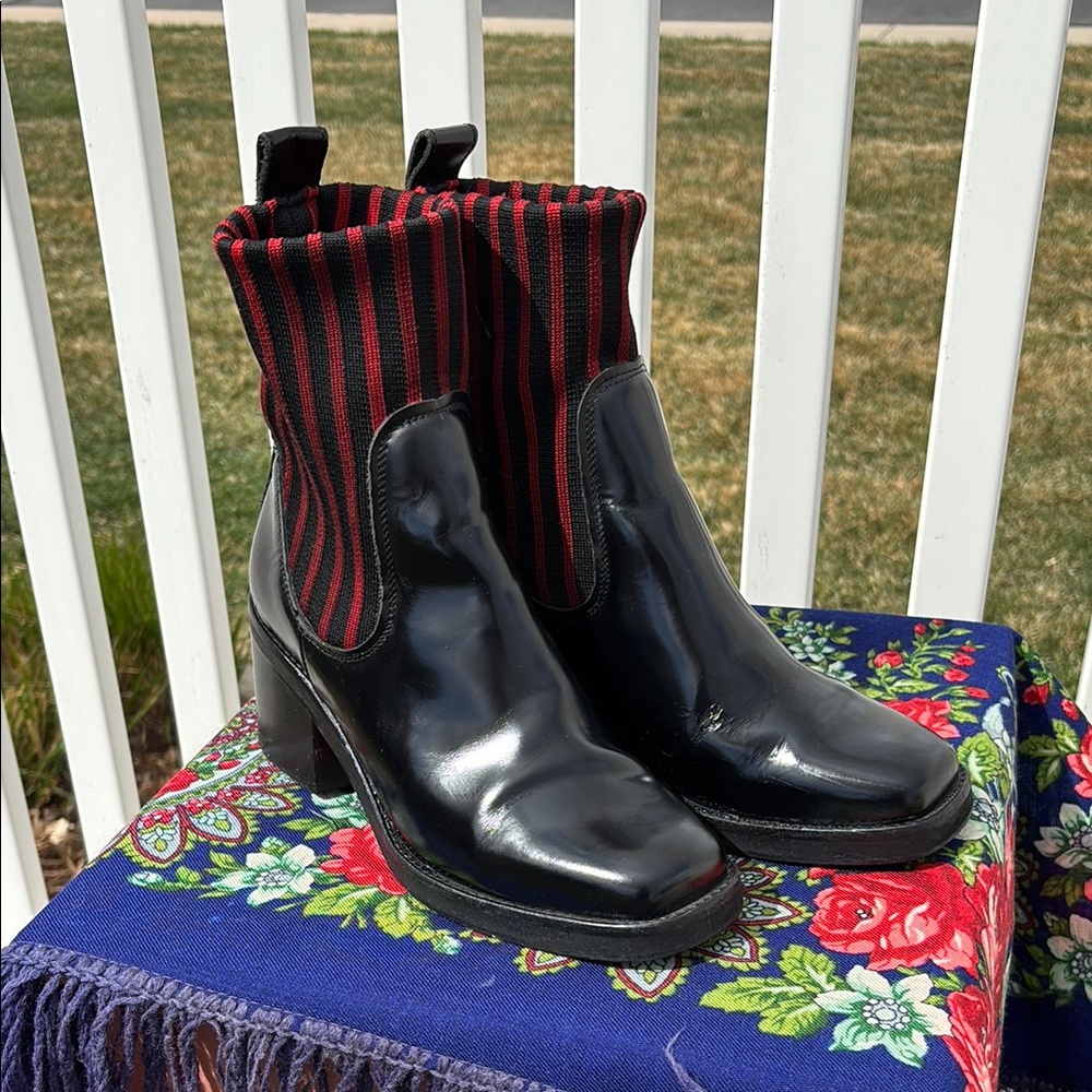 & Other Stories Size 7 Slip on Boots, Made in Portugal, 9” top of Boot t…